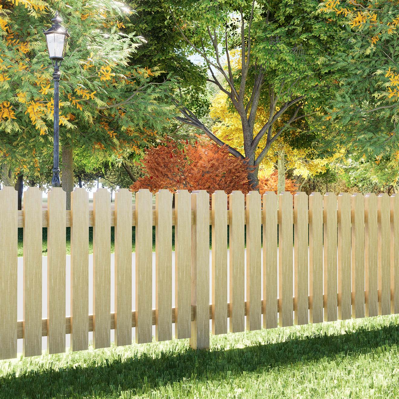 Picket Fence Panel, Dog Eared Inverted